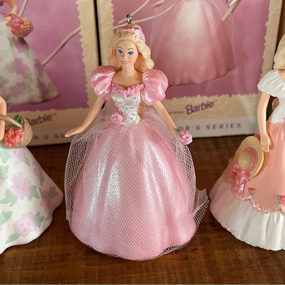 Lot of 3 Spring time Barbie Hallmark Keepsake Ornaments Collectors Series  95-97
